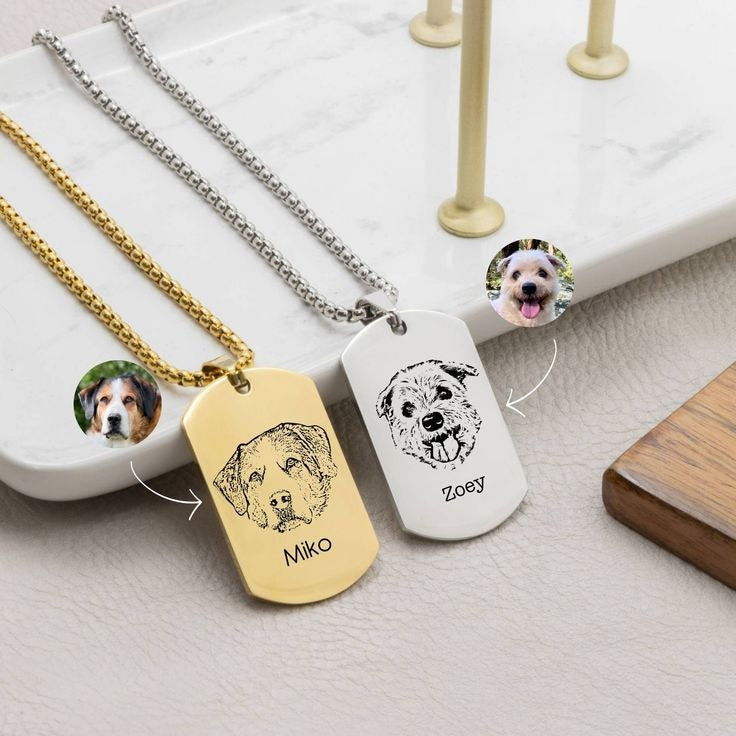 "Placa de Recuerdo” Collar militar personalizado + box de regalo
