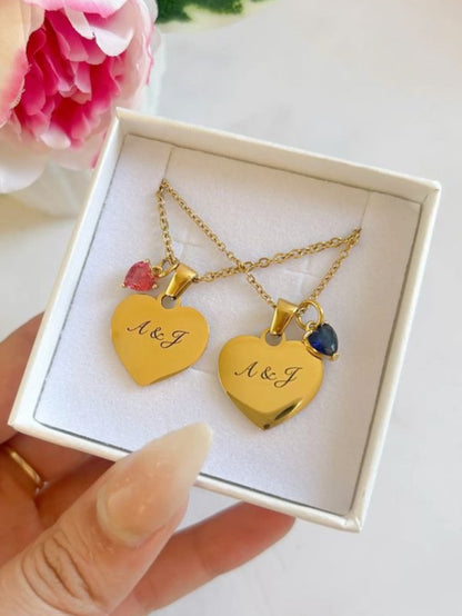 "Siempre en mi corazon" Collar Personalizado + Box de regalo