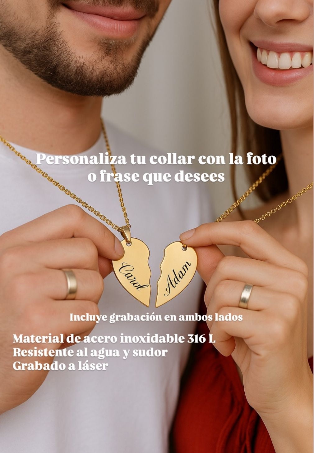 “Siempre Juntos” 2 collares personalizados + Carro Hot Wheels y Box de Regalo