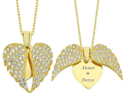 "Alas de Angel" Collar Personalizado + Box de Regalo